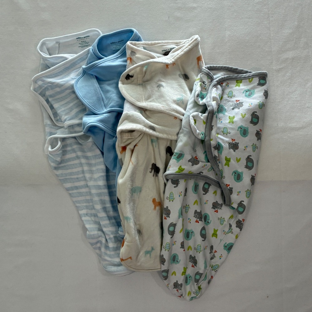 Aden + Anais SwaddleMe Swaddle Wrap Bundle Baby 0-3M Lot of 4